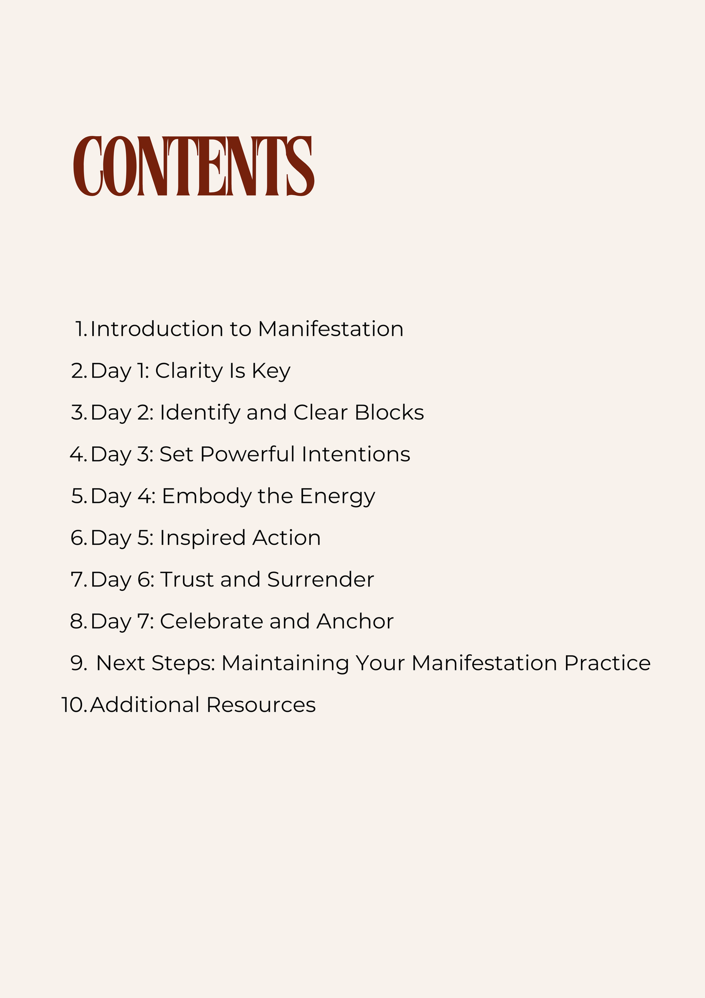 7 - Day Manifestation Workbook (58 Pages)