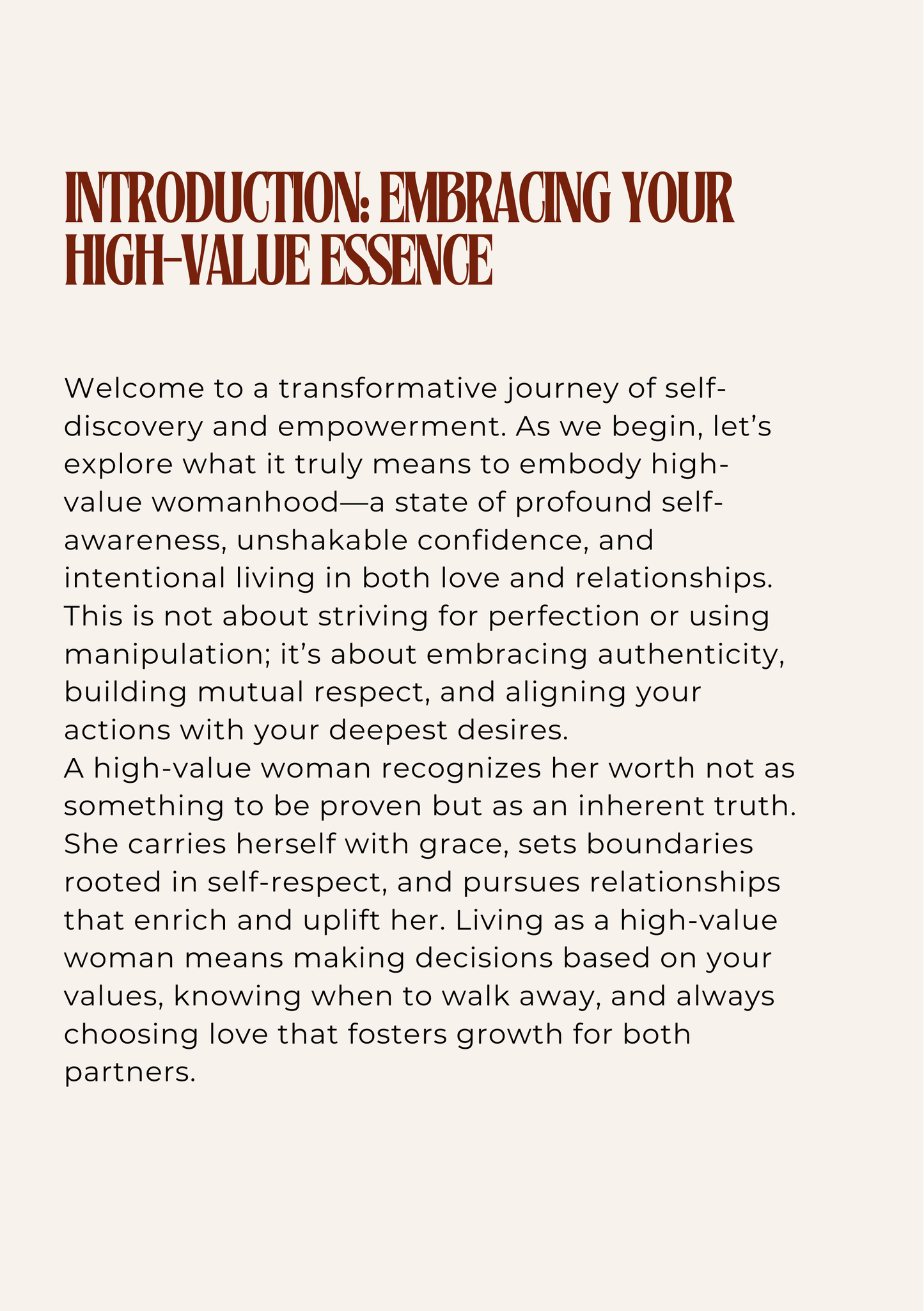 Boundaries of a High Value Woman (97 pages)